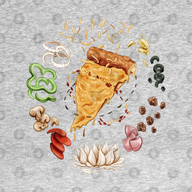 Pizza Mandala by SarahWrightArt